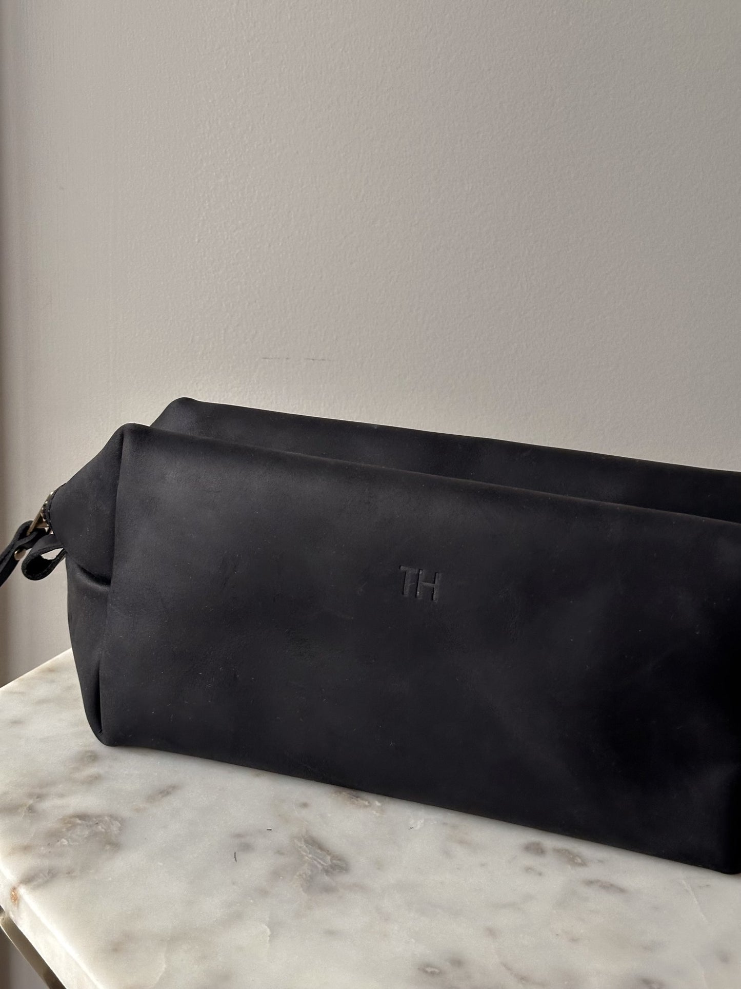 Mens Leather Shave Bag