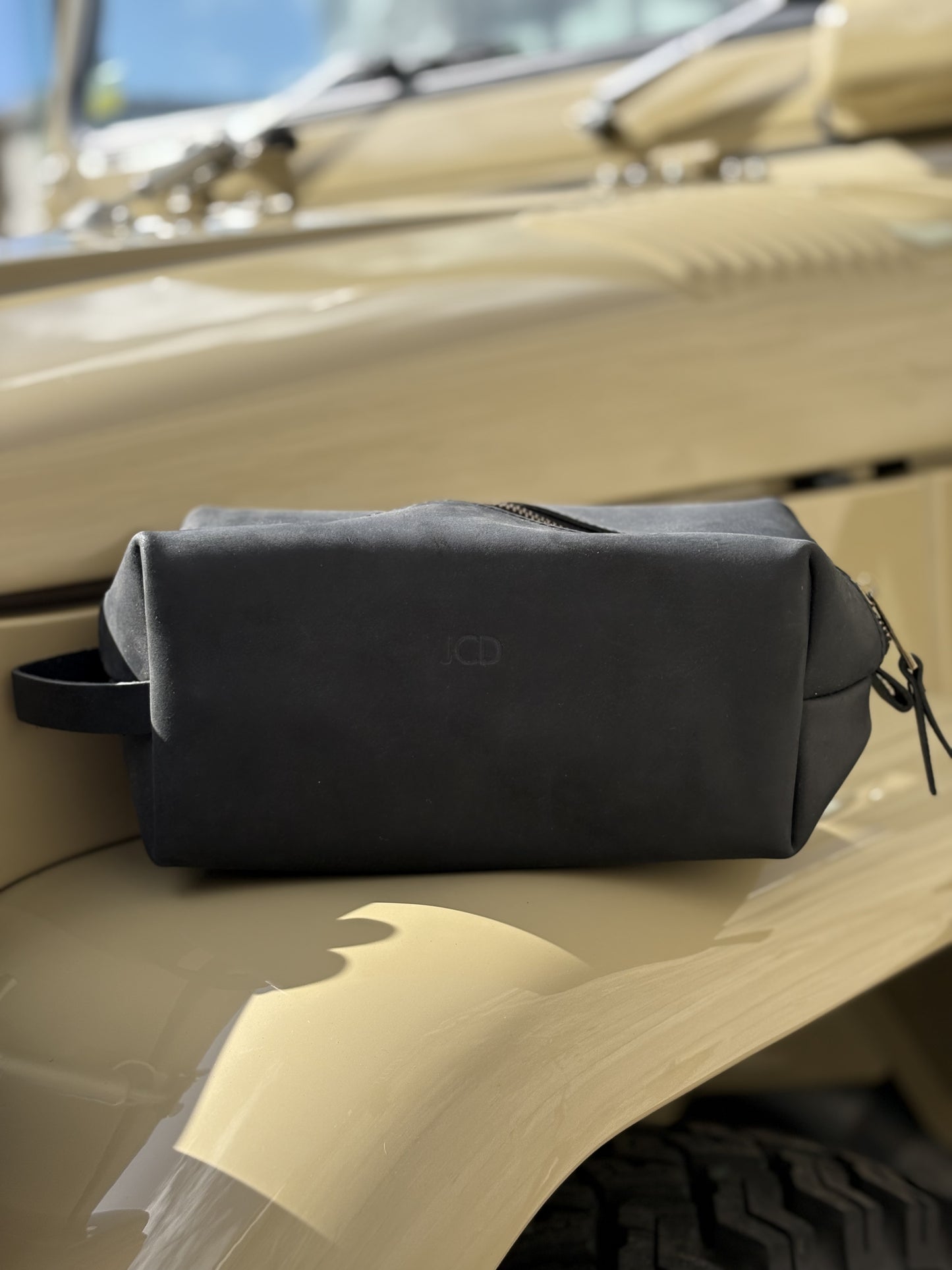 Mens Leather Shave Bag