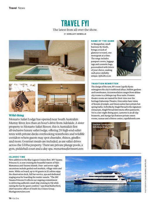 By Hoshi Featured in Air New Zealand's Kia Ora Magazine