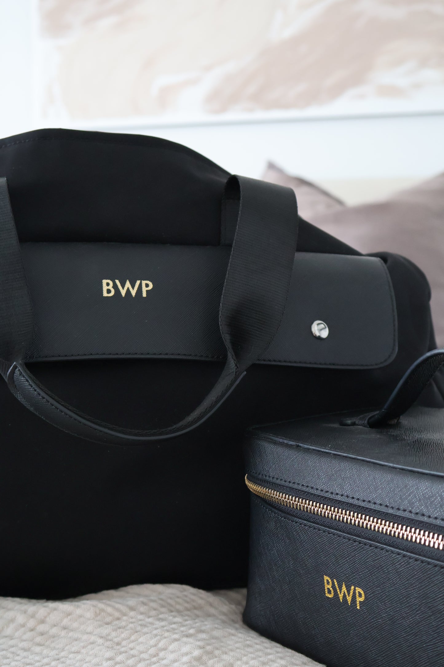 Luxury personalised vanity case, chic monogrammed cosmetic bag, personalised gift NZ