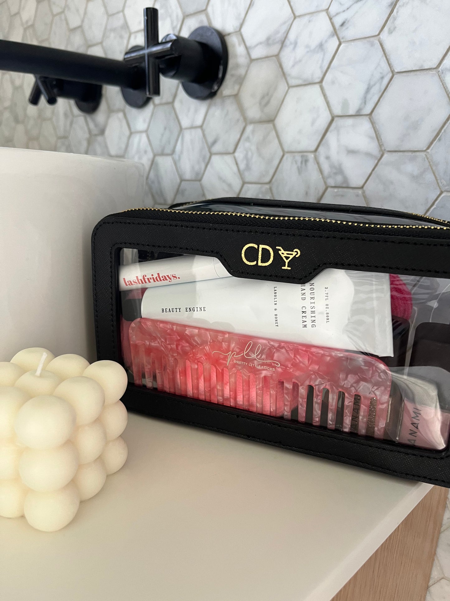 Double Sided Saffiano Cosmetic Bag