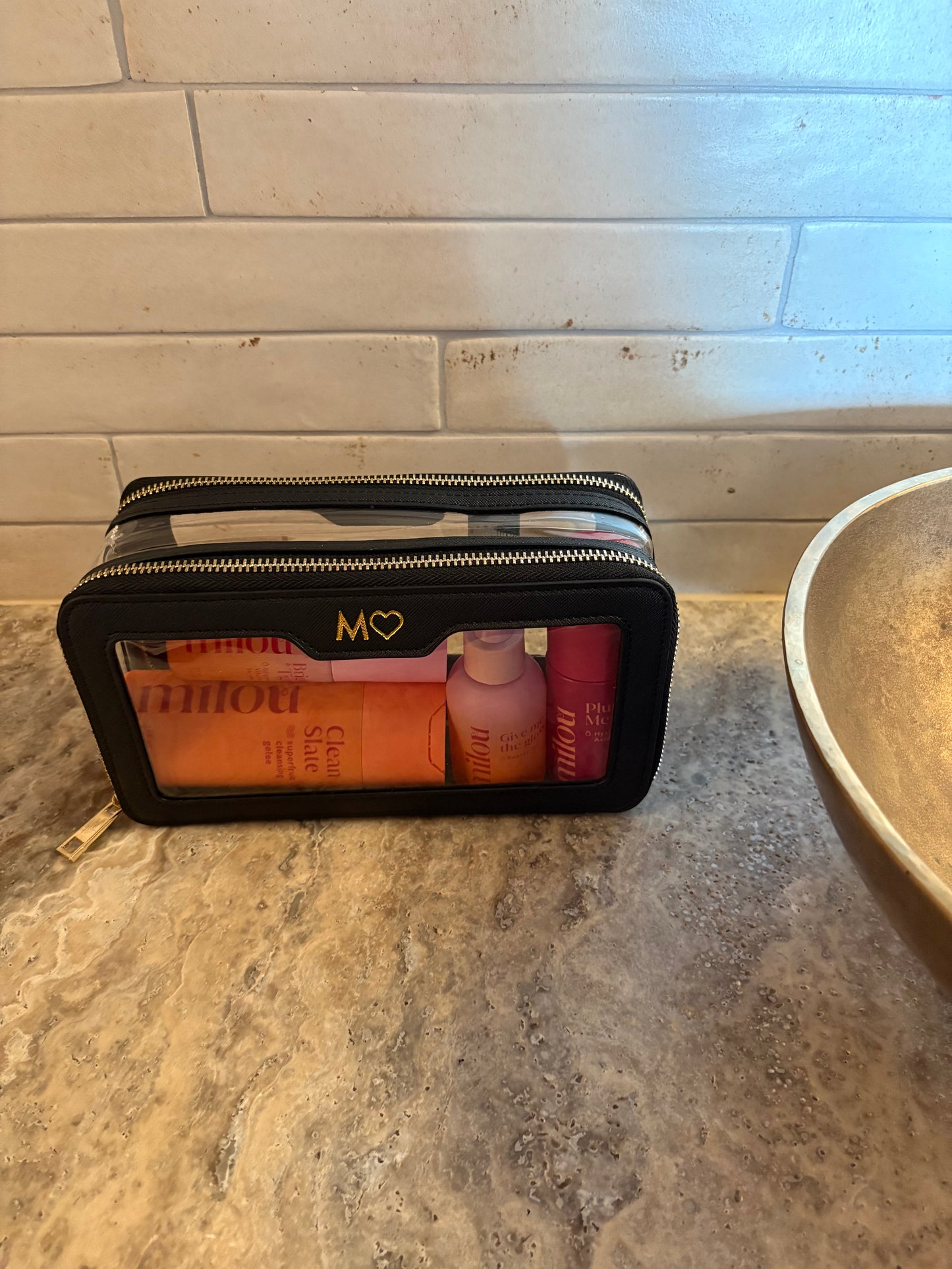 Double Sided Saffiano Cosmetic Bag