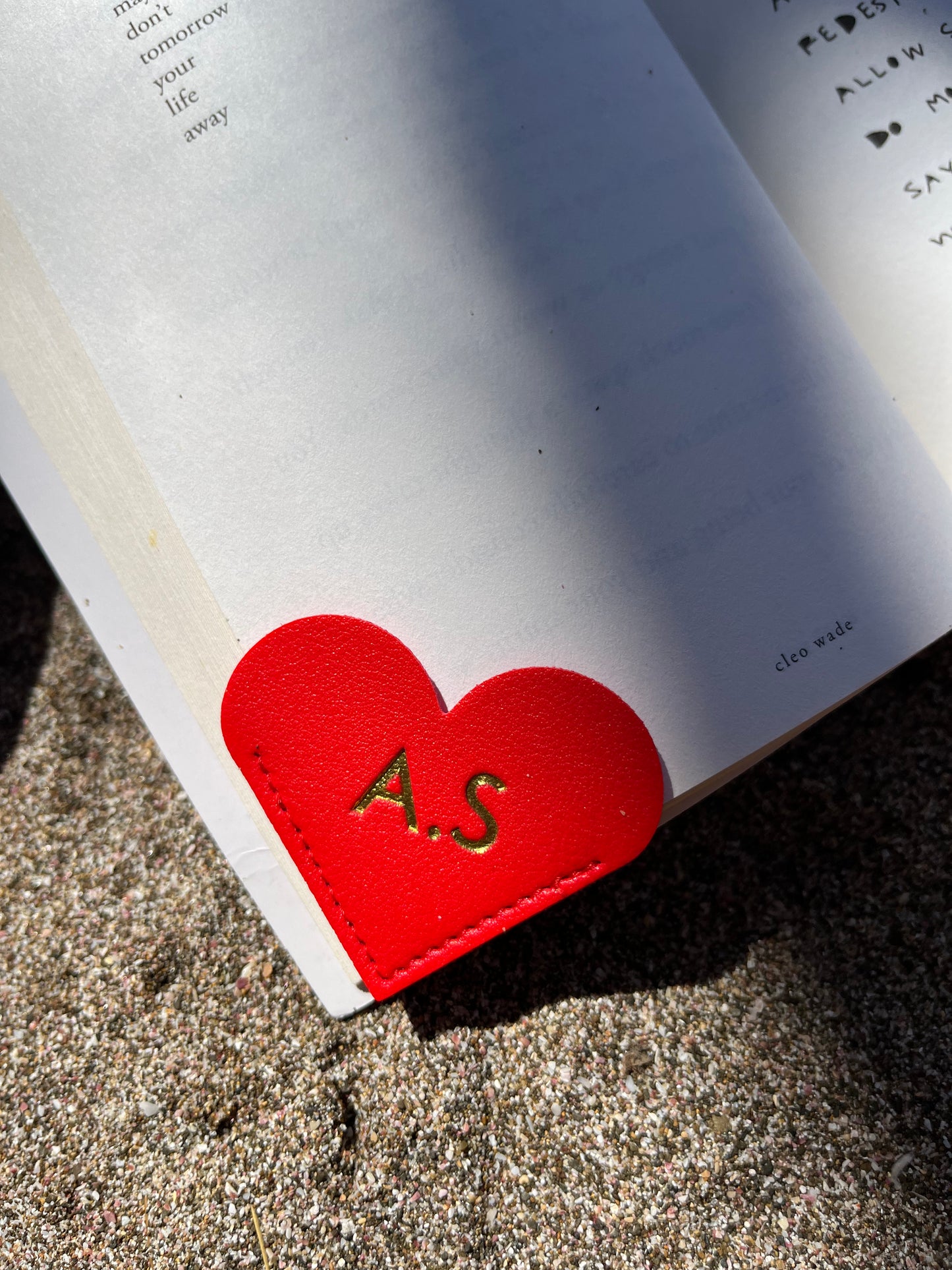 red heart shape bookmark embossed nz